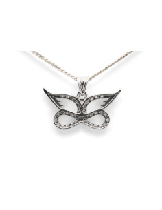 Pendentif contemporain en argent 925 serti de zirconiums