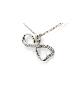 Pendentif contemporain en argent 925 serti de zirconiums