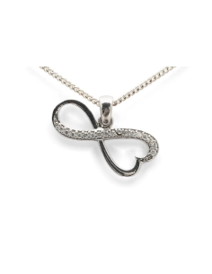 Pendentif contemporain en argent 925 serti de zirconiums