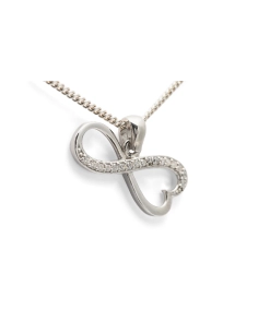 Pendentif contemporain en argent 925 serti de zirconiums