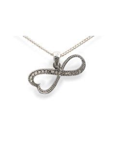 Pendentif contemporain en argent 925 serti de zirconiums