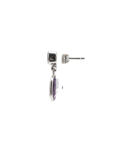 Boucles d'oreilles contemporaines en argent serties d'améthystes