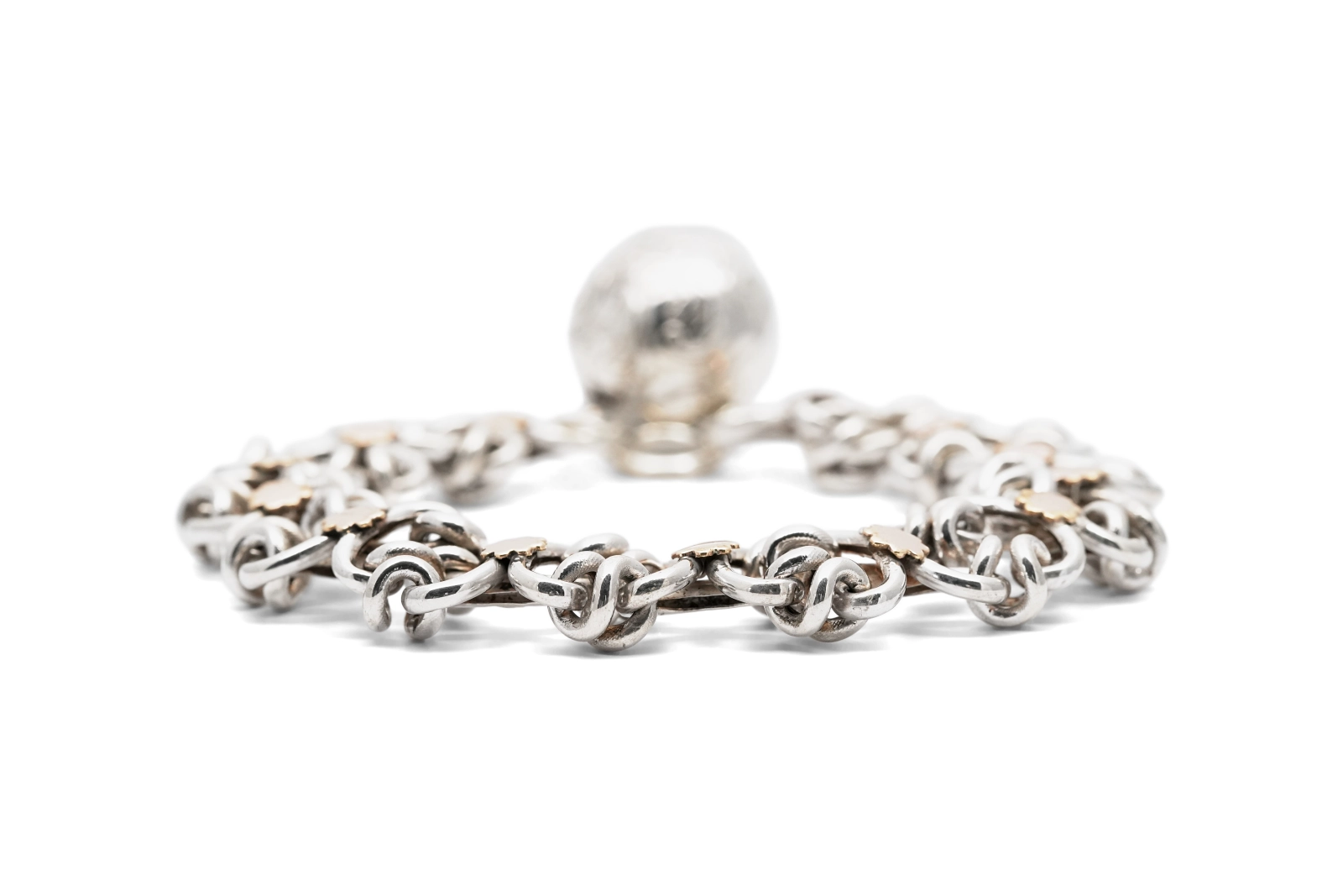 Bracelet Art Déco en argent et vermeil