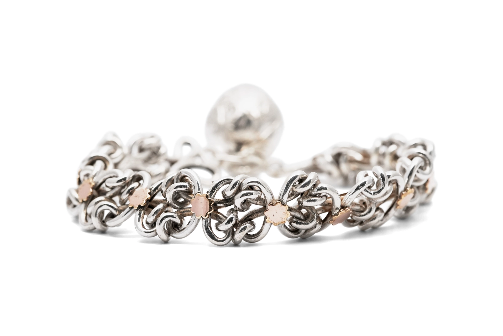 Bracelet Art Déco en argent et vermeil