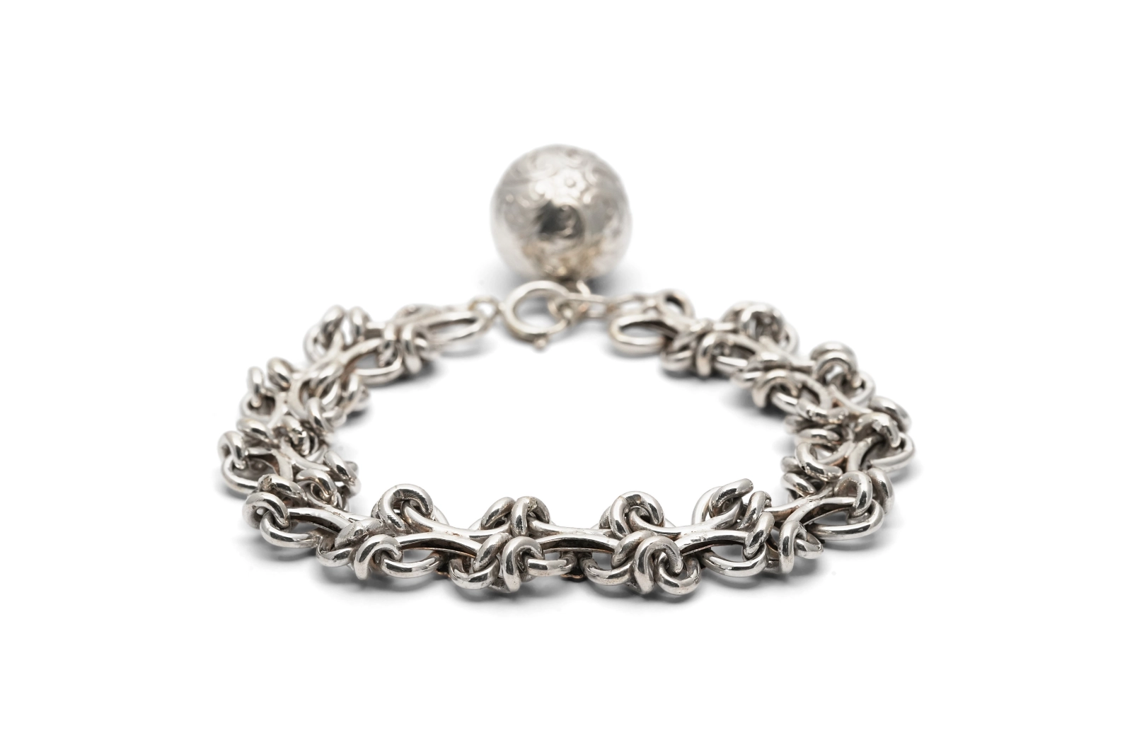 Bracelet Art Déco en argent et vermeil