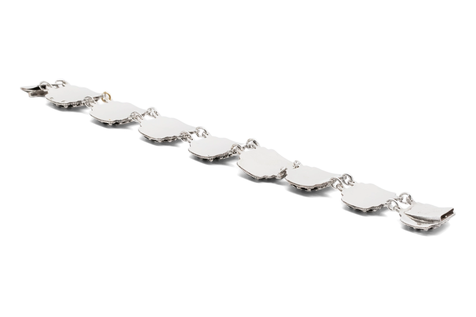 Bracelet Années 70 en argent 925 niellé