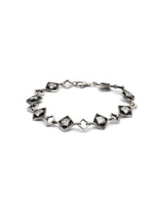 Bracelet Années 70 en argent 925 serti de zirconiums