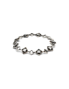 Bracelet Années 70 en argent 925 serti de zirconiums