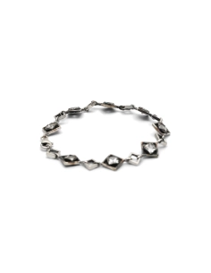 Bracelet Années 70 en argent 925 serti de zirconiums