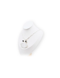 Collier Années 70 en argent 835 serti d'onyx