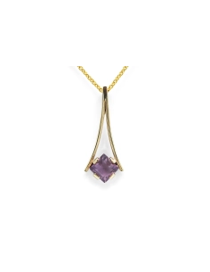 Pendentif Années 70 en or jaune 8 carats serti d'une améthyste