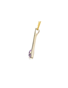 Pendentif Années 70 en or jaune 8 carats serti d'une améthyste