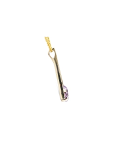 Pendentif Années 70 en or jaune 8 carats serti d'une améthyste