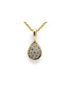 Pendentif contemporain en or jaune 18 carats serti de diamants taille "brillant" (+-0.20ct)
