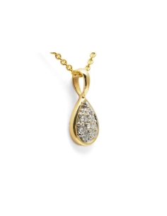 Pendentif contemporain en or jaune 18 carats serti de diamants taille "brillant" (+-0.20ct)