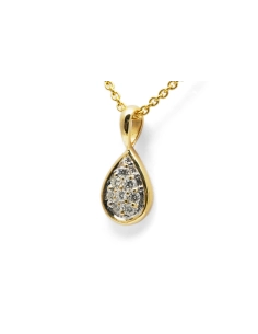 Pendentif contemporain en or jaune 18 carats serti de diamants taille "brillant" (+-0.20ct)