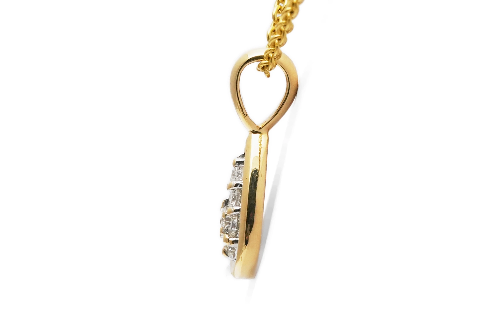 Pendentif contemporain en or jaune 18 carats serti de diamants taille "brillant" (+-0.20ct)