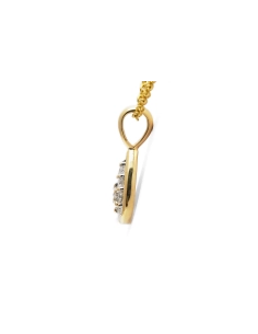 Pendentif contemporain en or jaune 18 carats serti de diamants taille "brillant" (+-0.20ct)