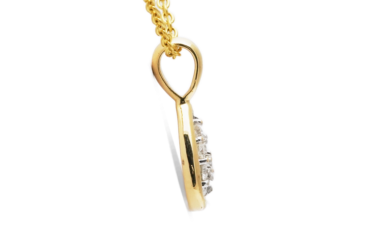 Pendentif contemporain en or jaune 18 carats serti de diamants taille "brillant" (+-0.20ct)