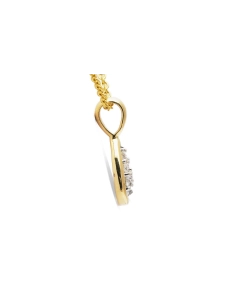 Pendentif contemporain en or jaune 18 carats serti de diamants taille "brillant" (+-0.20ct)