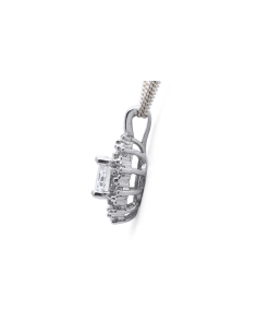 Pendentif contemporain en argent 925 serti de zirconiums