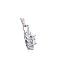Pendentif contemporain en argent 925 serti de zirconiums