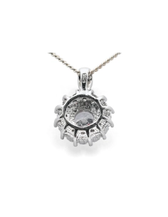 Pendentif contemporain en argent 925 serti de zirconiums