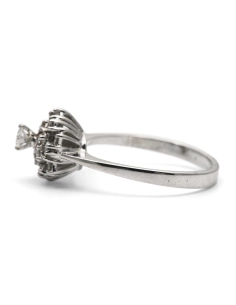 Bague Années 70 en or blanc 18 carats sertie de diamants taille "brillant" (+-0.76 ct)