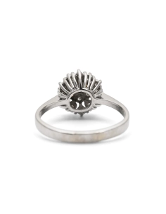 Bague Années 70 en or blanc 18 carats sertie de diamants taille "brillant" (+-0.76 ct)