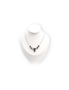 Collier Années 70 en argent serti de saphirs et de zirconiums