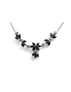 Collier Années 70 en argent serti de saphirs et de zirconiums