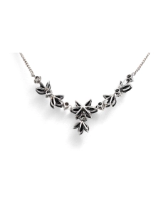 Collier Années 70 en argent serti de saphirs et de zirconiums