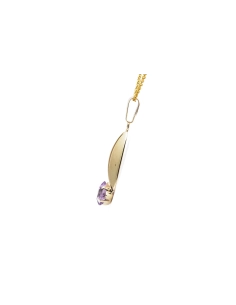 Pendentif Années 70 en or jaune 8 carats serti d'une améthyste