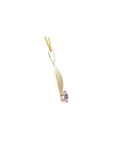 Pendentif Années 70 en or jaune 8 carats serti d'une améthyste