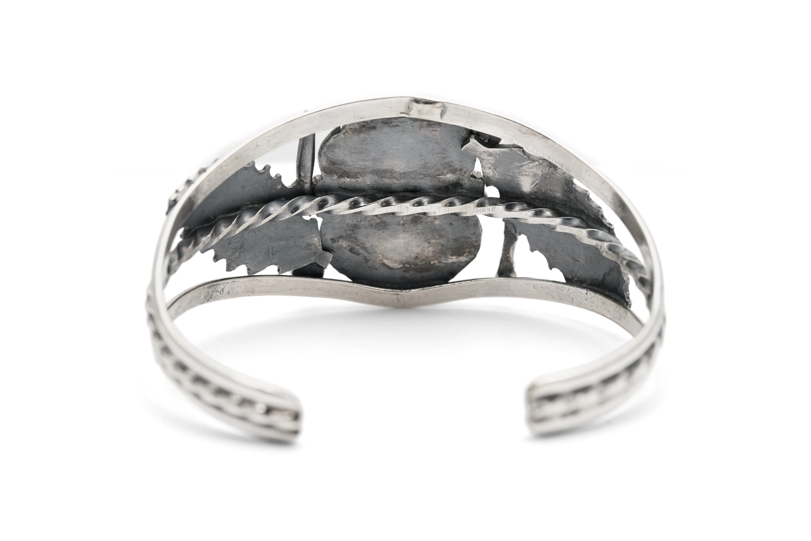 Bracelet Années 70 en argent serti d'une turquoise