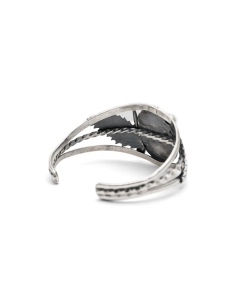 Bracelet Années 70 en argent serti d'une turquoise