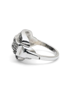 Bague Art Déco en argent sertie de marcassites