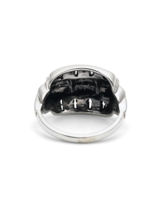Bague Art Déco en argent sertie de marcassites