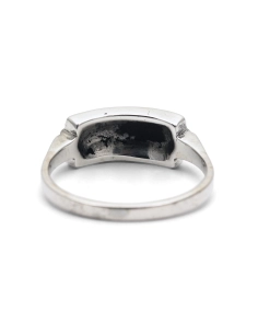 Bague Art Déco en argent sertie de marcassites