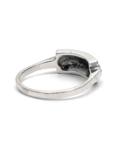 Bague Art Déco en argent sertie de marcassites