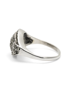Bague Art Déco en argent 935 sertie de marcassites