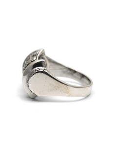Bague Tank Art Déco en argent 835 sertie de marcassites