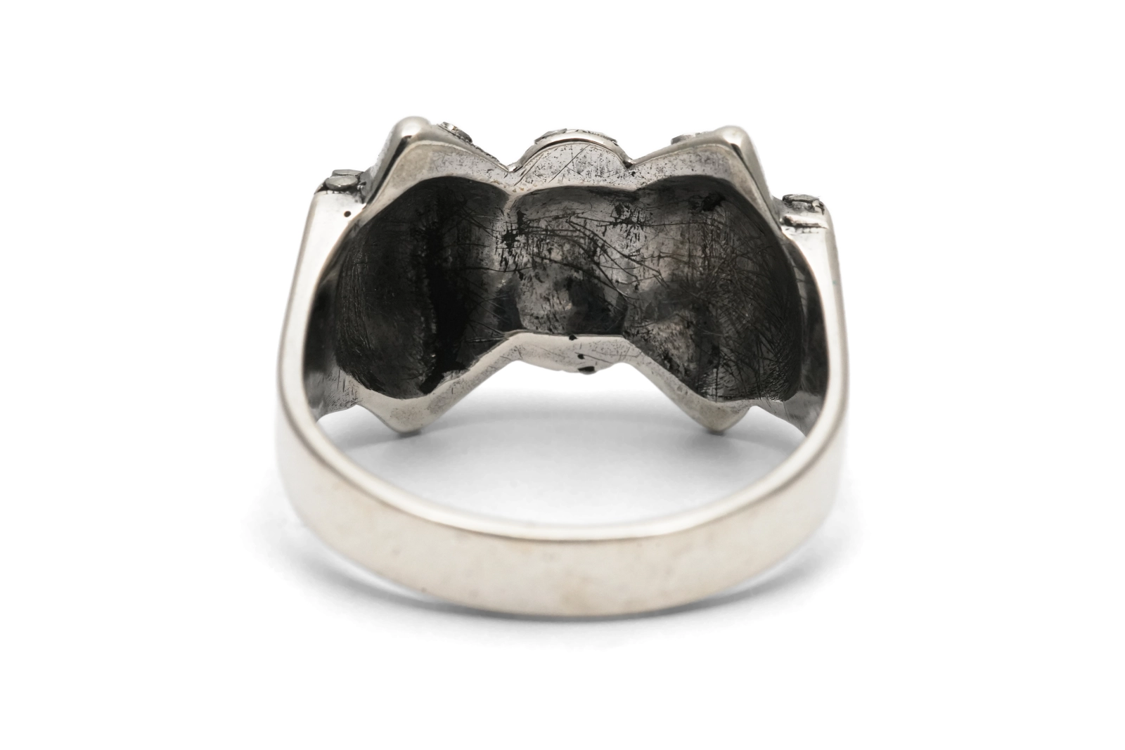 Bague Tank Art Déco en argent 835 sertie de marcassites