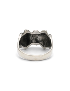 Bague Tank Art Déco en argent 835 sertie de marcassites