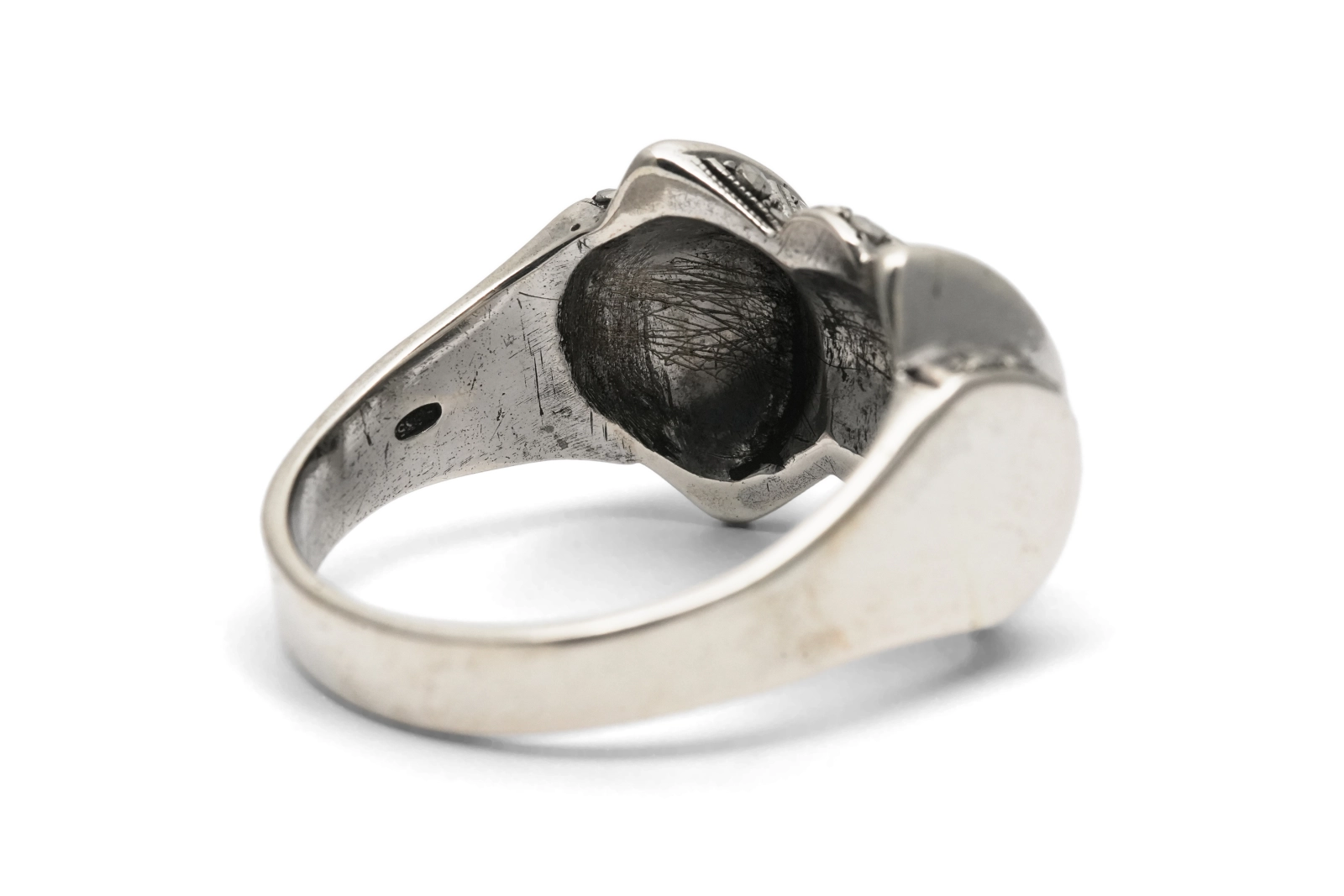 Bague Tank Art Déco en argent 835 sertie de marcassites