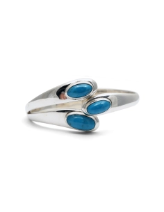 Bracelet contemporain en argent 925 serti de turquoises