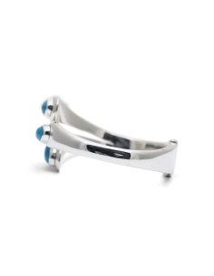 Bracelet contemporain en argent 925 serti de turquoises