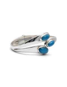 Bracelet contemporain en argent 925 serti de turquoises