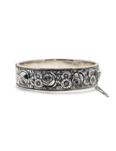 Bracelet Art Nouveau en argent 835 à motifs floraux
