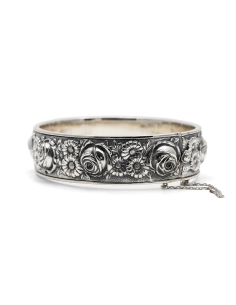 Bracelet Art Nouveau en argent 835 à motifs floraux